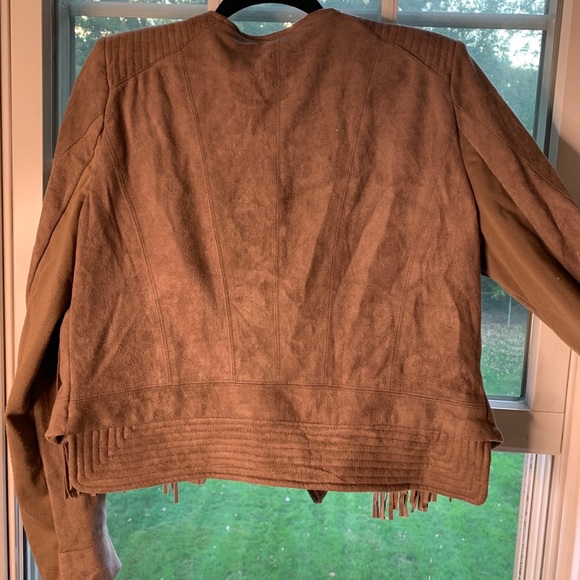 FATE Suede Cropped Moro Fringe Jacket - Picture 3 of 4